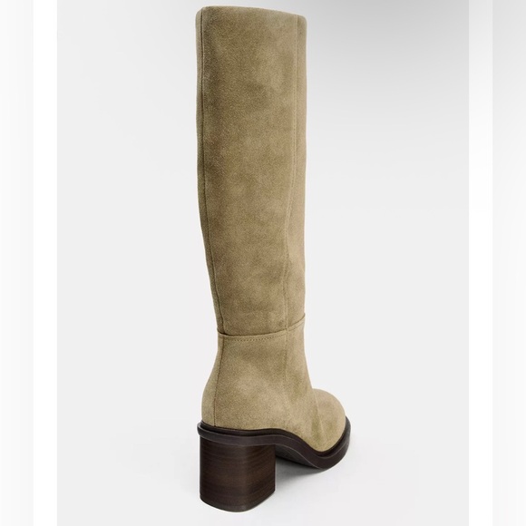 Elegant Tan Knee-High Women's Boots - Picture 4 of 5